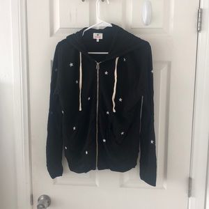 Sundry womens stars zip up hoodie